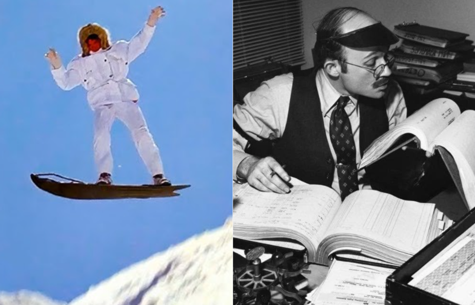James Bond escaping, and a stereotypical accountant